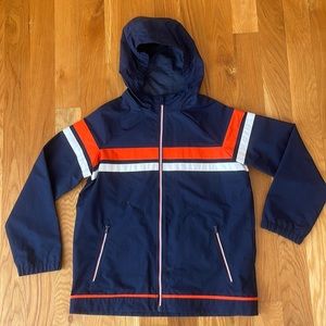 Lands End Kids rain jacket coat parka waterproof packable raincoat boys hooded